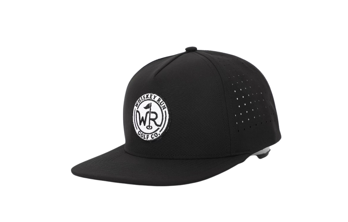 Whiskey Run Flat Bill "Poker Chip" logo -Black